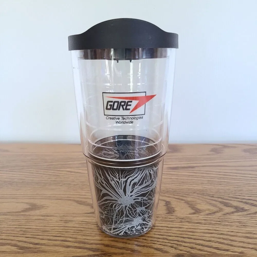 Tervis 24 Oz Tumbler With Lid Black White Gore Advertising Brand GORE-TEX NWOT